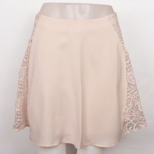 Lucy Paris Cream-Tone Skirt w/Crochet Sides (M)